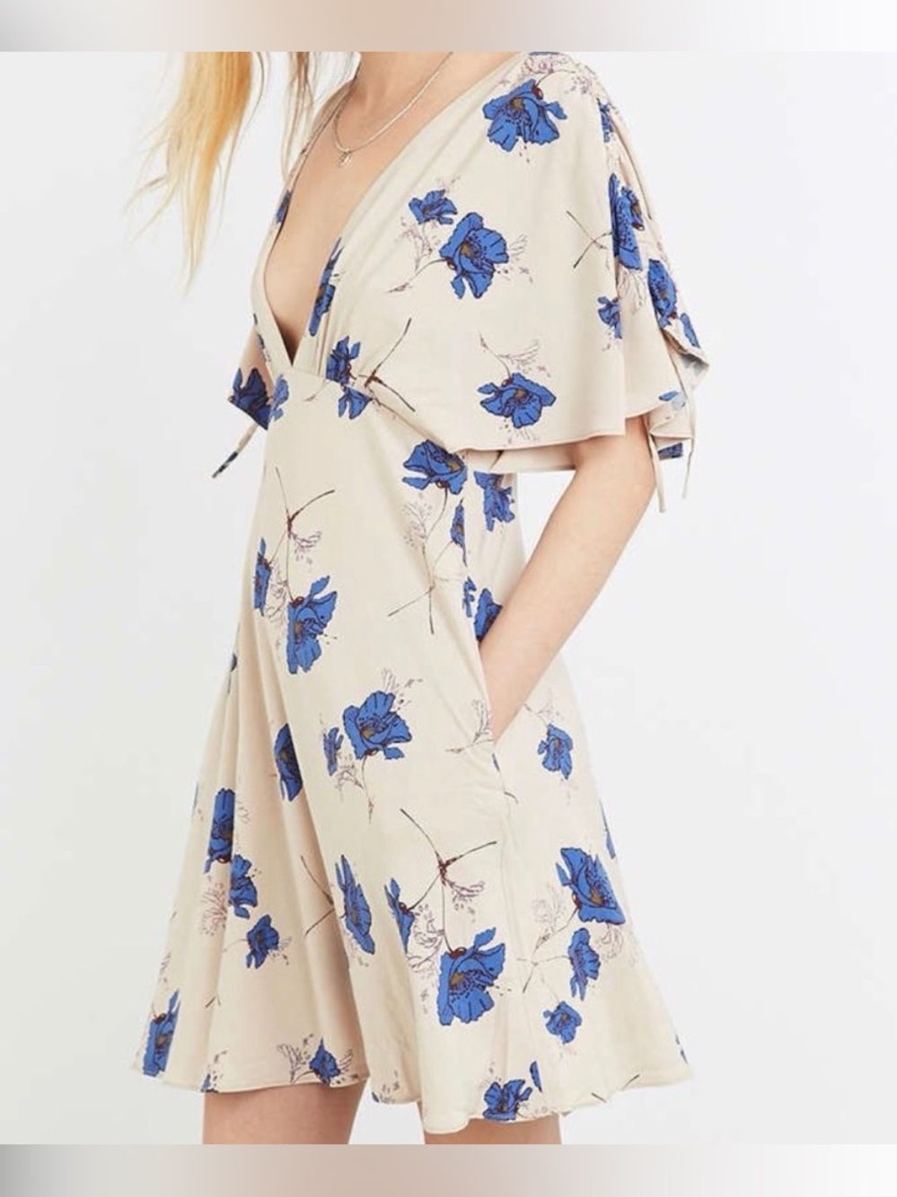 Free people women’s Melanie draped floral print mini dress